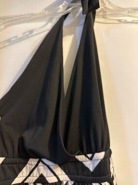 5th & Love Black and White High-Low Halter Dress